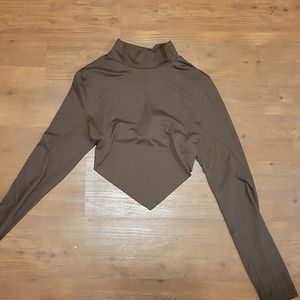 Tied backless brown crop top